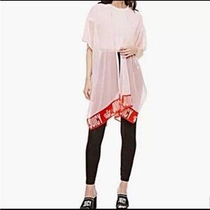 Juicy Couture Y2K Barbiecore
Sheer Pink Drape Kimono One Size Crown Logo Hem NWT